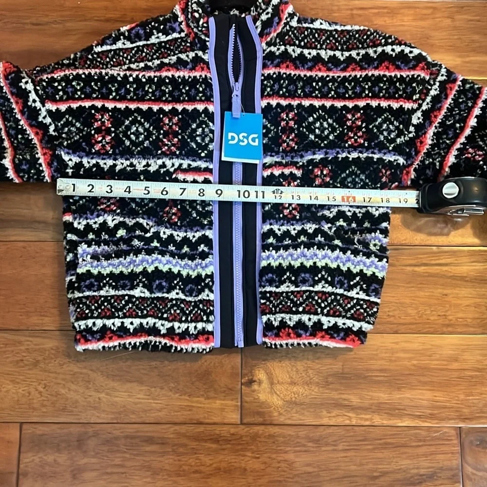 DSG Cozy Fleece Full Zip Girls Funky Flair Isle Multiple Sizes Small and XL